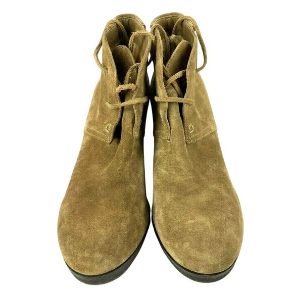 Via Spiga Womens Tan Suede Lace-Up Wedge Heel Booties Size 9.5 - Picture 5 of 12
